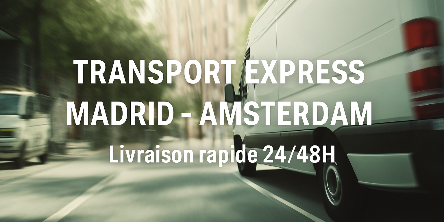 Camion de transport express entre Madrid et Amsterdam – Livraison rapide en 24/48h avec UrgenceTransport.fr