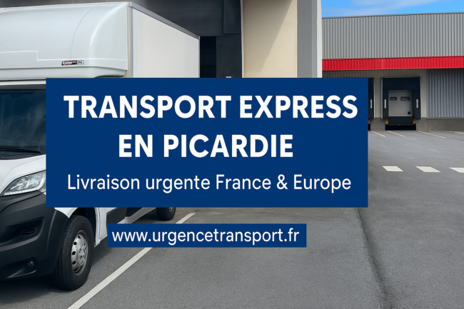 Camion de transport express en Picardie sur quai de chargement – Livraison urgente en France et en Europe avec UrgenceTransport.fr