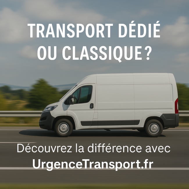 Illustration comparant le transport dédié au transport classique – Livraison personnalisée et sécurisée avec UrgenceTransport.fr