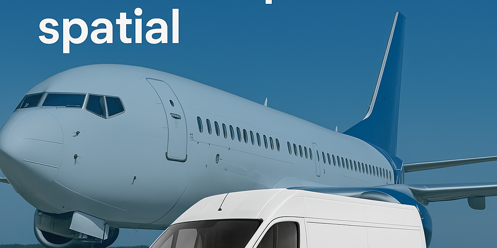Transport express de pièces aéronautiques avec texte superposé 'Transport express aéronautique AOG' sur fond dynamique