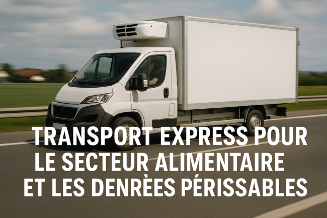 Transport express pour le secteur alimentaire et les denrées périssables, camion frigorifique en mouvement