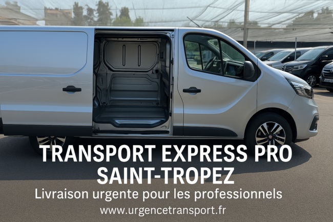 Fourgon de transport express professionnel à Saint-Tropez, prêt pour une livraison urgente avec UrgenceTransport.fr