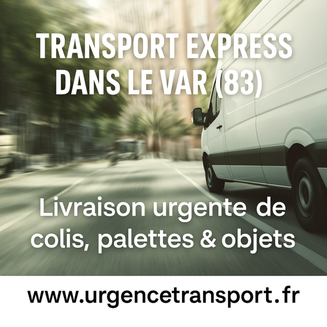 Fourgon de transport express circulant dans le Var (83) – Livraison urgente de colis, palettes et objets avec UrgenceTransport.fr