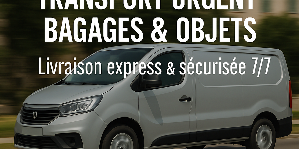 Fourgon prêt à livrer des bagages et objets personnels en urgence – Service express 7j/7 par UrgenceTransport.fr
