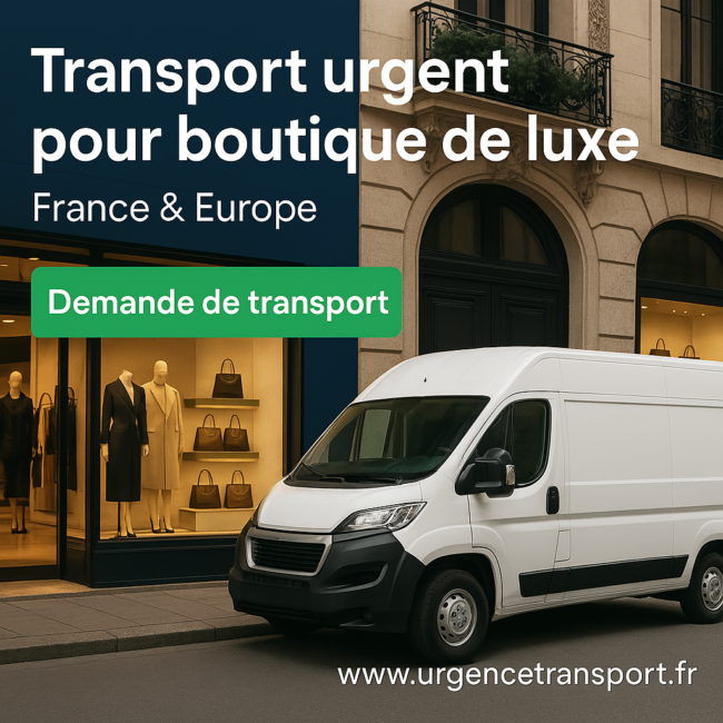 Transport urgent pour boutique de luxe en France et Europe – UrgenceTransport.fr