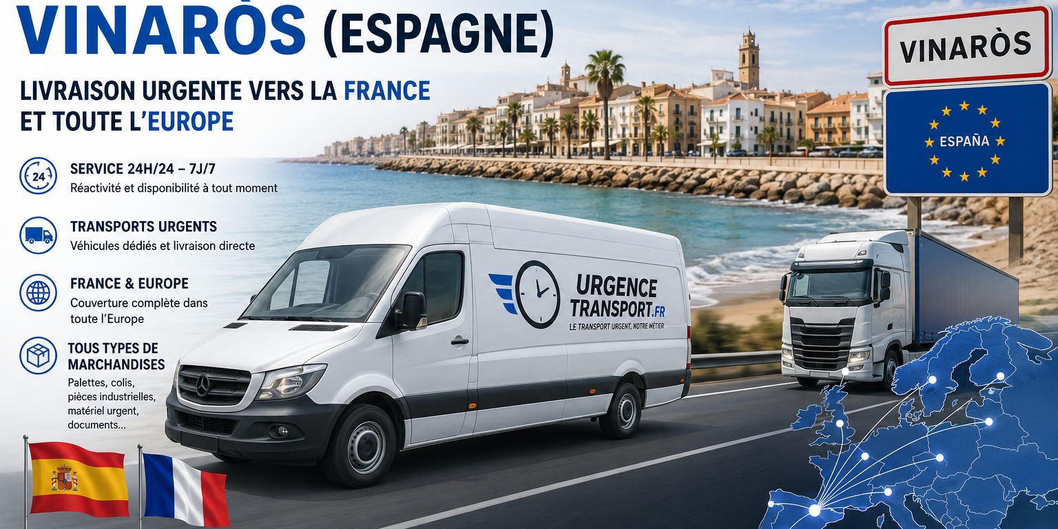 Transport express Vinaròs (Espagne) | Livraison urgente France & Europe