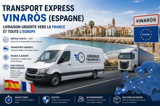 Transport express Vinaròs (Espagne) | Livraison urgente France & Europe Transport express Vinaròs (Espagne) | Livraison urgente France & Europe